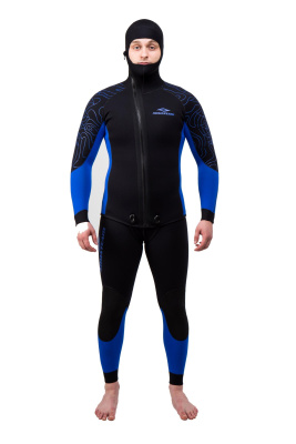 Гидрокостюм Дайвинг 5мм нейлон/нейлон черно-синий